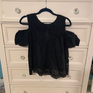 ripcurl lace detailing top with open shoulders